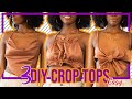 EASY DIY CROP TOPS | Cowl neck crop top | Ruched crop top | Front Tie Knotted crop top