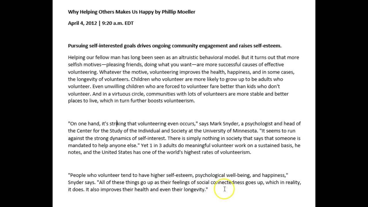 Why Helping Others Makes Us Happy