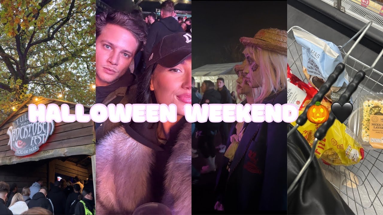 halloween weekend vloggggg🎃🖤 tulleys farm shocktober + m&s snack haul!!