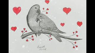Love Birds Pencil Drawing (2021)