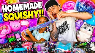 How To Make A Homemade Squishy!! (We Made A Big Mess)