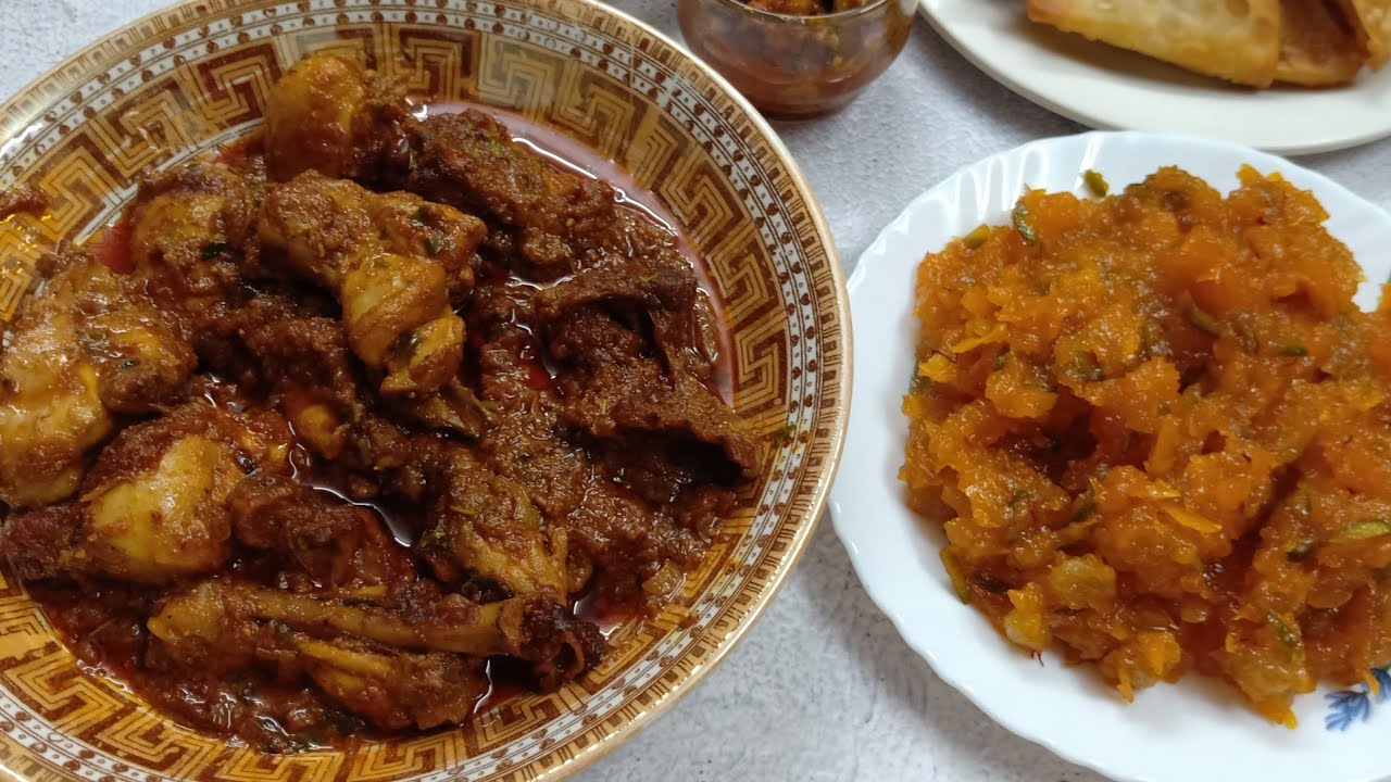 Kokani Chicken Kadda recipe | Apple ka halwa recipe | Konkani Chicken Gravy | Apple ka Halwa