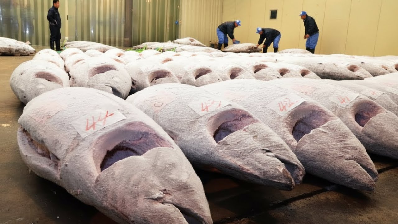 Frozen Tuna Processing Line in Factory — Tuna Processing & Packing