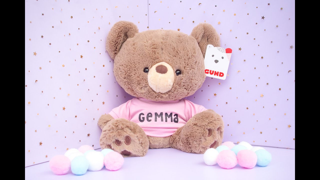 Customised Baby Name Kai Bear Pink 12 inches - YouTube