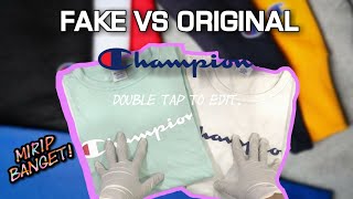 Champion ORI vs FAKE  Kaos Japan Market (C3-P302)