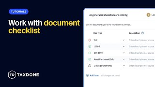 How to work with document checklist
