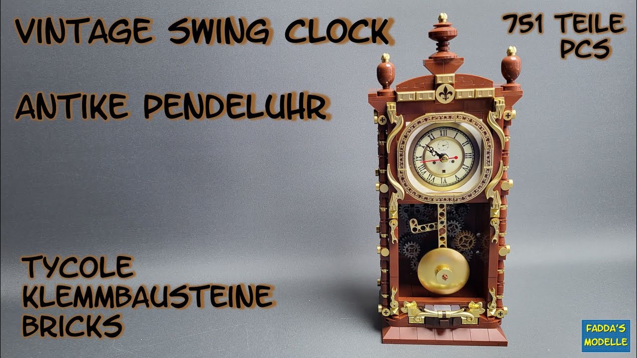 Antike Pendeluhr / Vitage Swing Clock - Klemmbausteine/Bricks - Tycole 