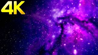 4K Abstract Deep Space Cinematic Blue &amp; Purple Galaxy Motion Graphics Relax Background Video Loop