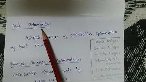 Compiler Design(CS304)Code Optimization Part 1