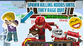 SPAWN KILLING NOOBS UNTIL THEY RAGE QUIT😂(w/Amaan and Looma)[BLOCKMAN GO 1.10.10]