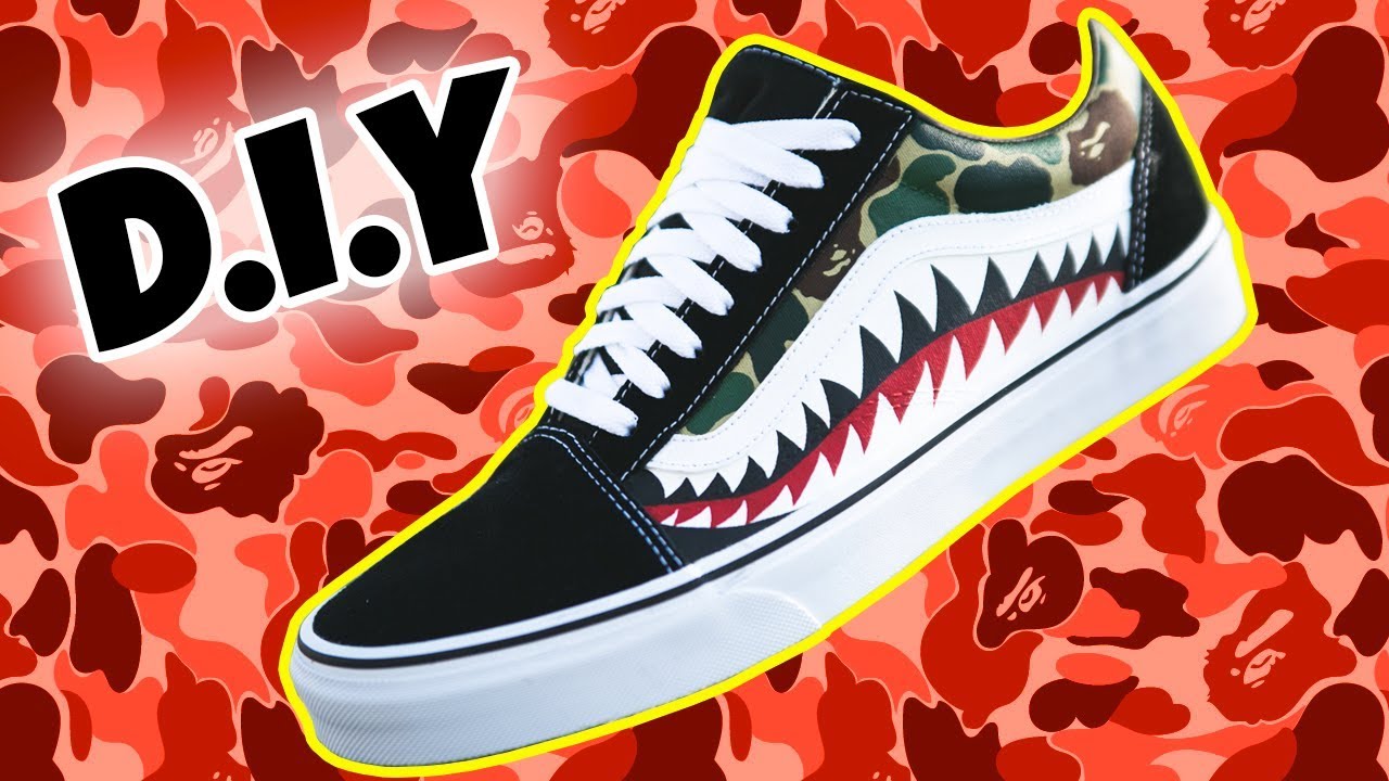 vans x bape shark custom