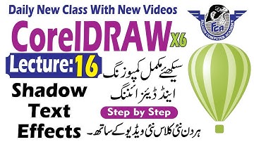 Coreldraw lecture 16 in hindi urdu || how to apply Shadow effect in coreldraw || coreldraw x6,x7