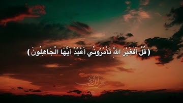 تلاوة هادئة تريح الأعصاب (قل أفغير الله تأمروني أعبد أيها الجاهلون )آية 63 سورة الزمر صوت جميل جدآ