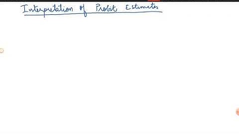 Qualitative Response Regression Models- Probit Part II