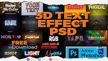 📌2023 3D Text Effect Fully Editable in Photoshop Free Psd File | Tutorial