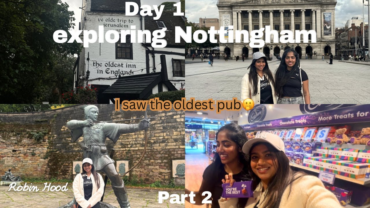 Nottingham Vlog 🇬🇧| ನನ್ನ ಮೊದಲ Tram Rider🚋Robin Hood Castle🏰Oldest Pub🫢🥂| Outlet shopping in Derby🛍️ 