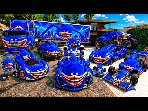STEALING ALL OF SHIN SONIC'S CARS in GTA 5 !! (Sonic Movie mod)