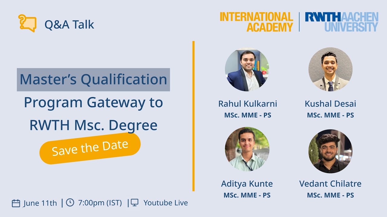 Master’s Qualification Program Gateway to RWTH Msc. Degree - YouTube
