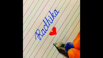 "Radhika ❤️ Pihu" Beautiful name in Cursive writing #cursivewriting #calligraphy #sister #shorts