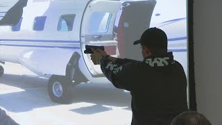 Highland's Criminal Law students get hands-on with new 'Use of Force' simulator