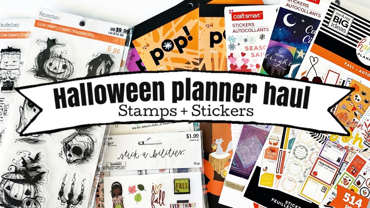 Hobby Lobby Planner supplies haul Halloween Recollections Stamps