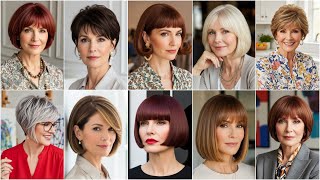 Timeless and Chic Short Hairstyles with Bangs for Women Over 50-Trendy Short Haircuts for Old Ladies