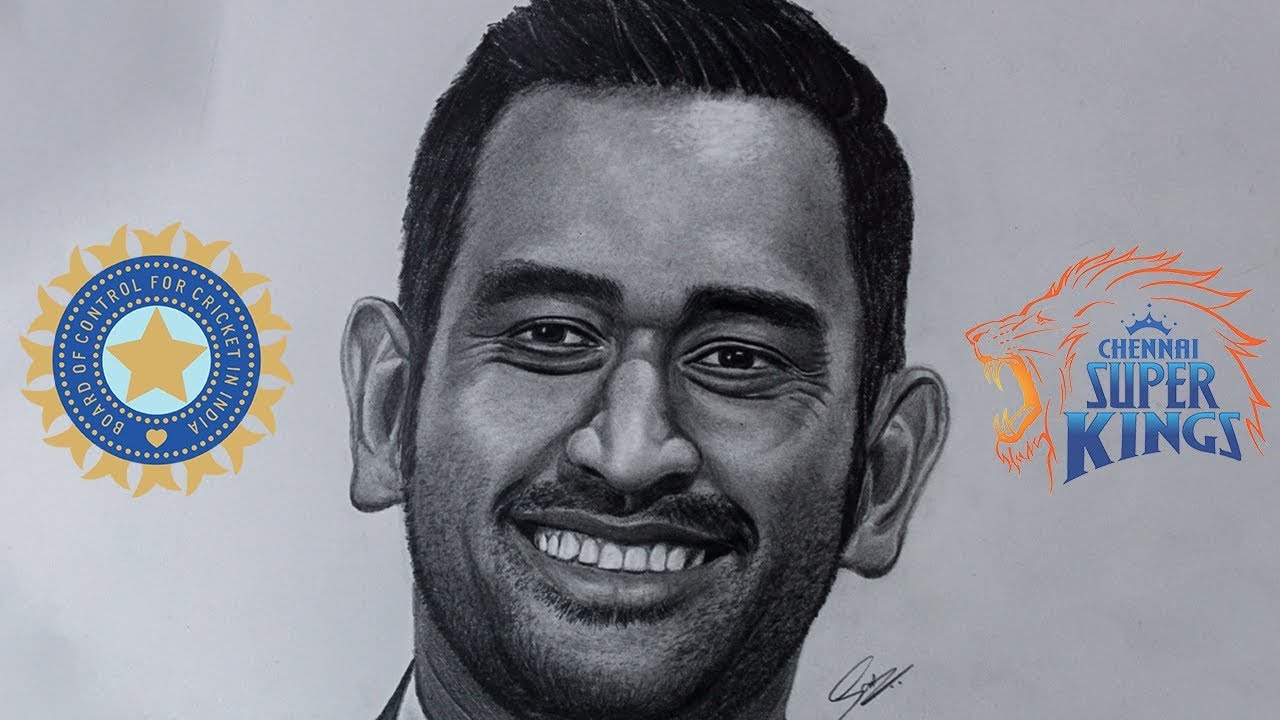 Dhoni Drawing Pencil Sketch (MSD) YouTube