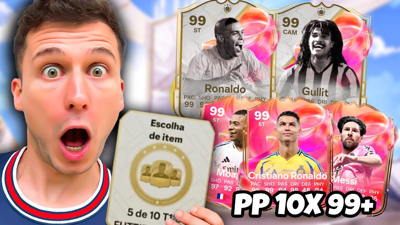 TIREI AS MELHORES CARTAS DO JOGO NO NOVO PP 99+ INSANO 🤪 RONALDO 99 GULLIT 99 E CIA!  ULTIMATE TEAM