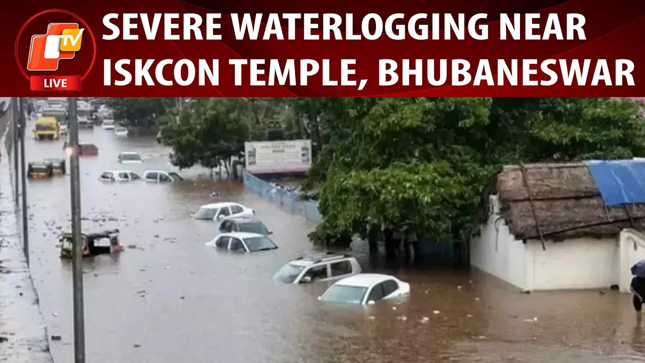 WATCH Heavy Waterlogging Near ISKCON Temple In Bhubaneswar After watch-heavy-waterlogging-near-iskcon-temple-in-bhubaneswar-after