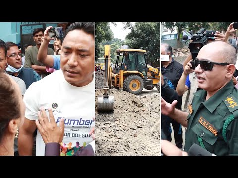 काठमाडौं महानगरपालिका २९ नम्बर वडा कार्यालयको जग खन्दा अनामनगरमा तनाव