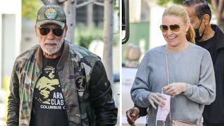 Arnold Schwarzenegger And Heather Milligan Cruise In His Custom Humvee After Shopping