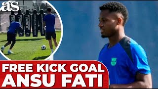 ANSU FATI scores STUNNING FREE KICK in BRACELONA'S Training