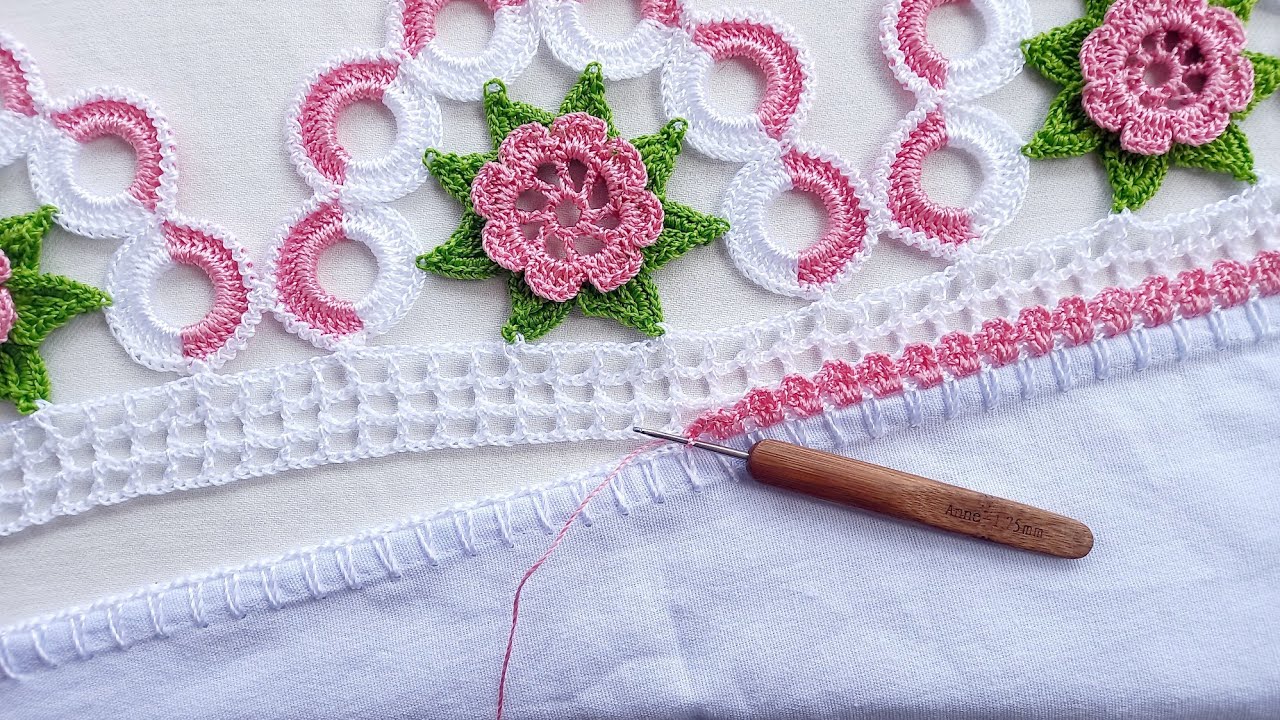 🚨😱OLHA QUE LINDO ESSE ACABAMENTO || COMO PREGAR O BARRADO DE CROCHÊ NO TECIDO