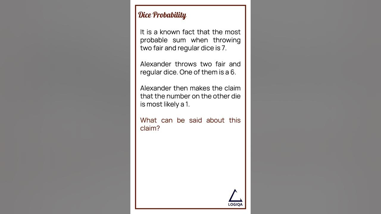 Does 1 Have the Highest Probability Dice Probability Math Puzzle 