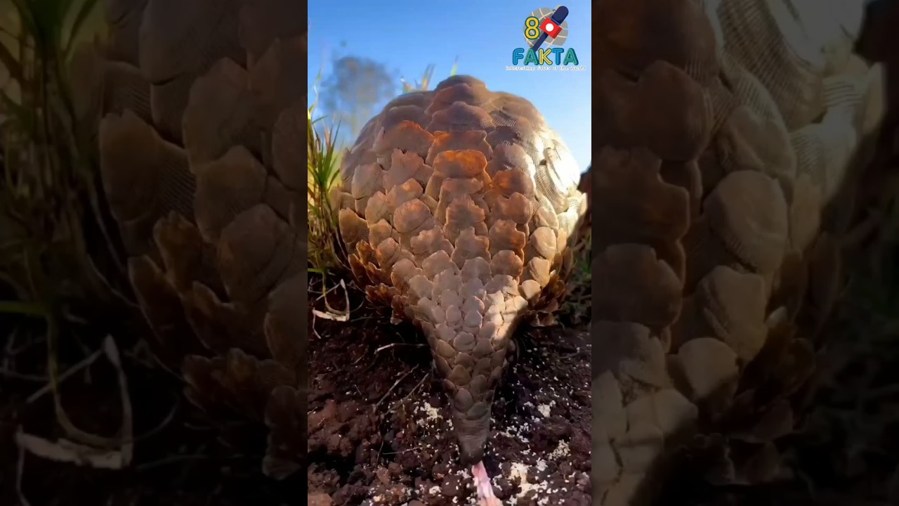 Trenggiling memakan telur semut