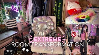 EXTREME ROOM TRANSFORMATION + TOUR | *tiktok and pinterest inspired* decorate with me