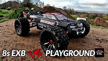 Arrma Kraton 8s EXB  vs  BMX DIRT TRACK!! Testing the CRCU 7075 hinge pin carriers 🔥🔥🔥