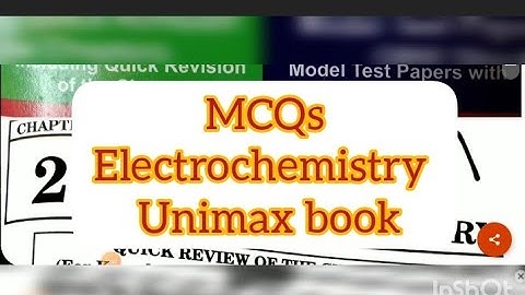 MCQs | ELECTROCHEMISTRY CLASS 12 TERM 1 #psebboardexam #pseb #term1
