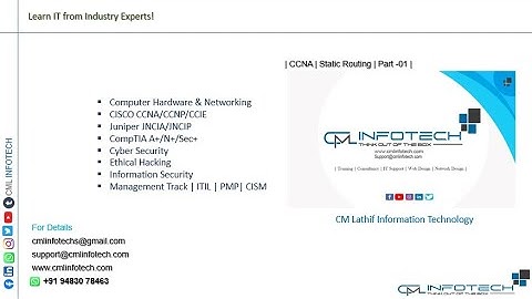 CML INFOTECH  |  CCNA 01 | Static Routing 01 |