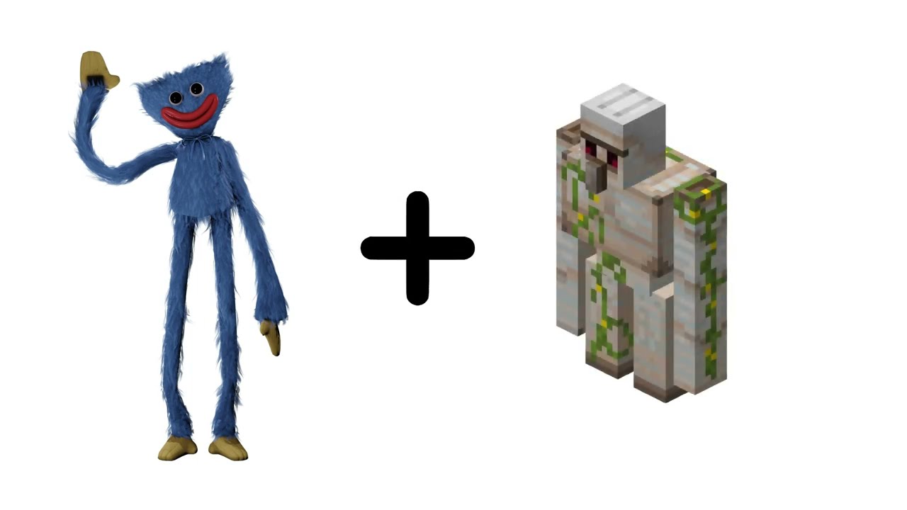 Huggy Wuggy + Minecraft Iron Golem = ??? Poppy Playtime Animation YouTube