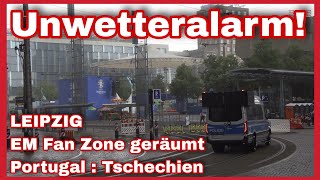 ‼️FAN ZONE EVAKUIERT❌️Unwetter trifft Leipzig vorm Public Viewing⛈️Fans bringen sich in SICHERHEIT🆘️