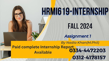 HRMI619 assignment 1 solution fall 2024 ┃ Internship report ┃Nadia Khan online Academy ┃fall2024