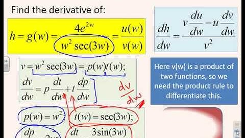 Differentiation 9 - worked examples with the product and quotient rules