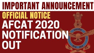 AirForce Common Admission Test (AFCAT 2020) Notification OUT | Official Announcement | AFCAT 2020