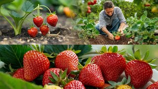 Growing Juicy Strawberries: A Gardener's Journey from Seed to Harvest! //Abir STA