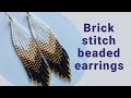 Seed bead earrings tutorial for beginners, brick stitch and bead fringes