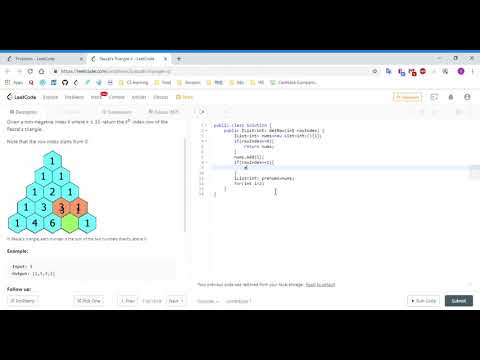 (C#)LeetCode 119  Pascal's Triangle II