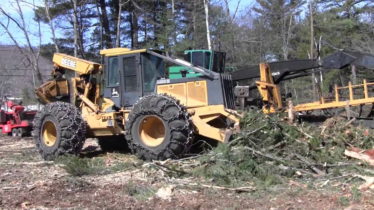 Deere 648G Clearing Brush