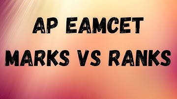 AP EAMCET MARKS VS RANKS