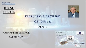 20- IGCSE - COMPUTER SCIENCE -OL- FEBRUARY / MARCH 2023 0478/12  - paper 1 - PART 1 [ARABIC EDITION]